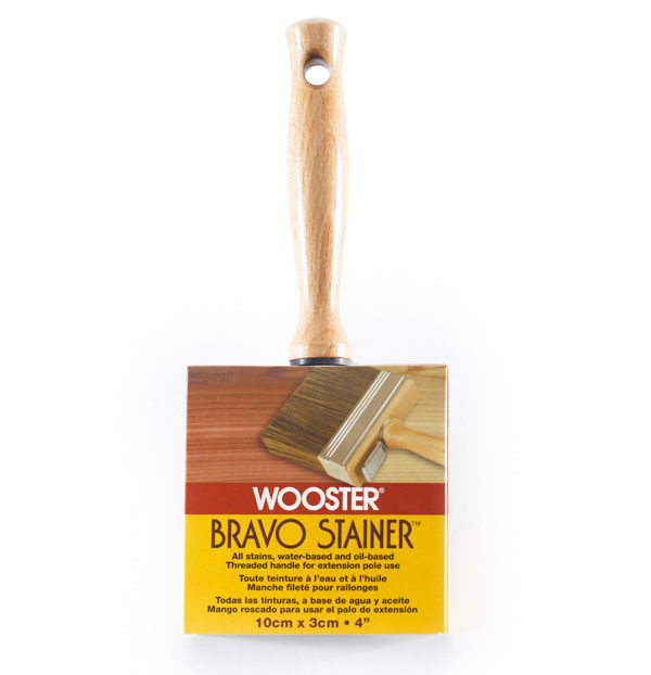 Wooster Bravo Stainer Brush, Wooster Bravo Stainer, stainer brush, brush for apply stain, brush for applying stain, application supplies for log cabin, application supplies for log home, application supplies for log cabin home, log cabin care